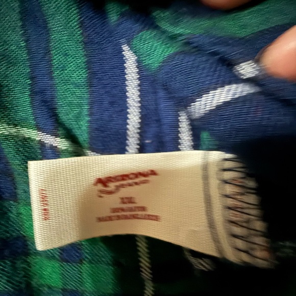 XXL Navy blue, kelly green & white preppy plaid super-soft boyfriend fit flannel - Picture 3 of 3